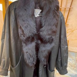 J. Percy for Marvin Richards Leather and Fox Fur Coat